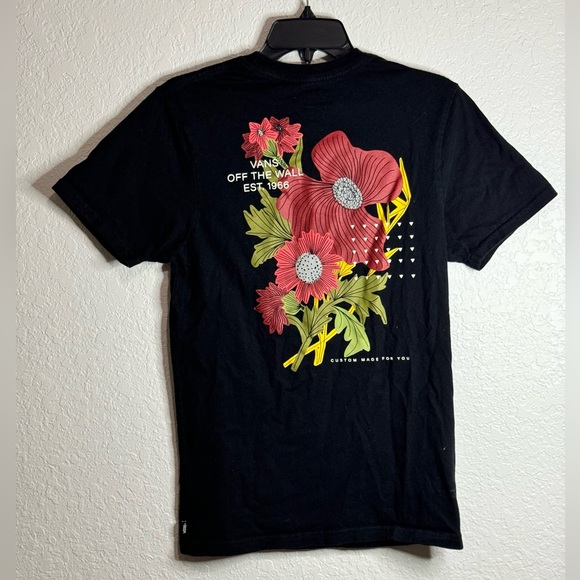VANS PREMIUM "Wild Flower Tee" MEN'S BLACK MULTI-COLOR T-SHIRT SMALL - Picture 2 of 4